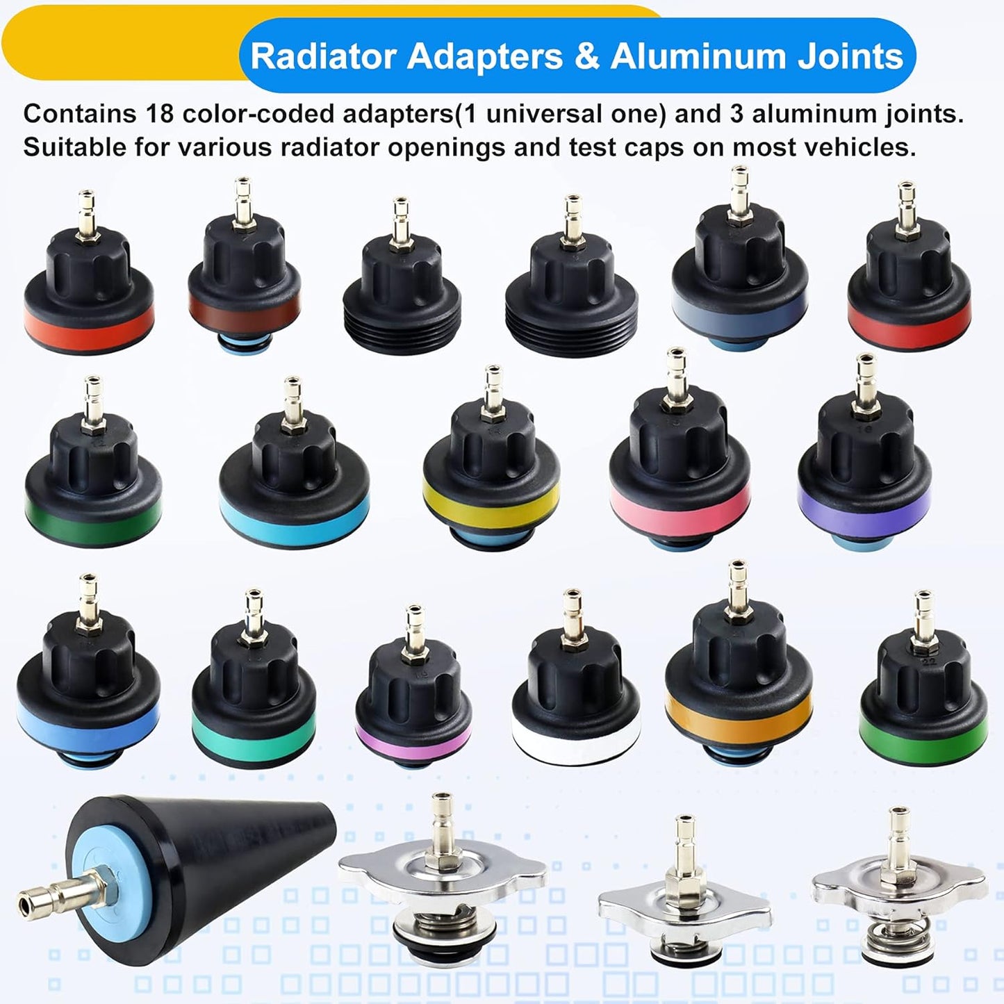Abbasali Water Leaking Testing Kit For Car Or Radiator Leakage Testing Kit 28Pcs