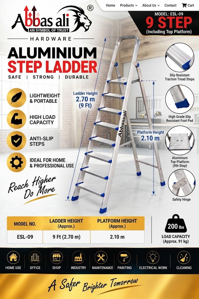 Abbasali Heavy Duty Foldable Platform Ladders