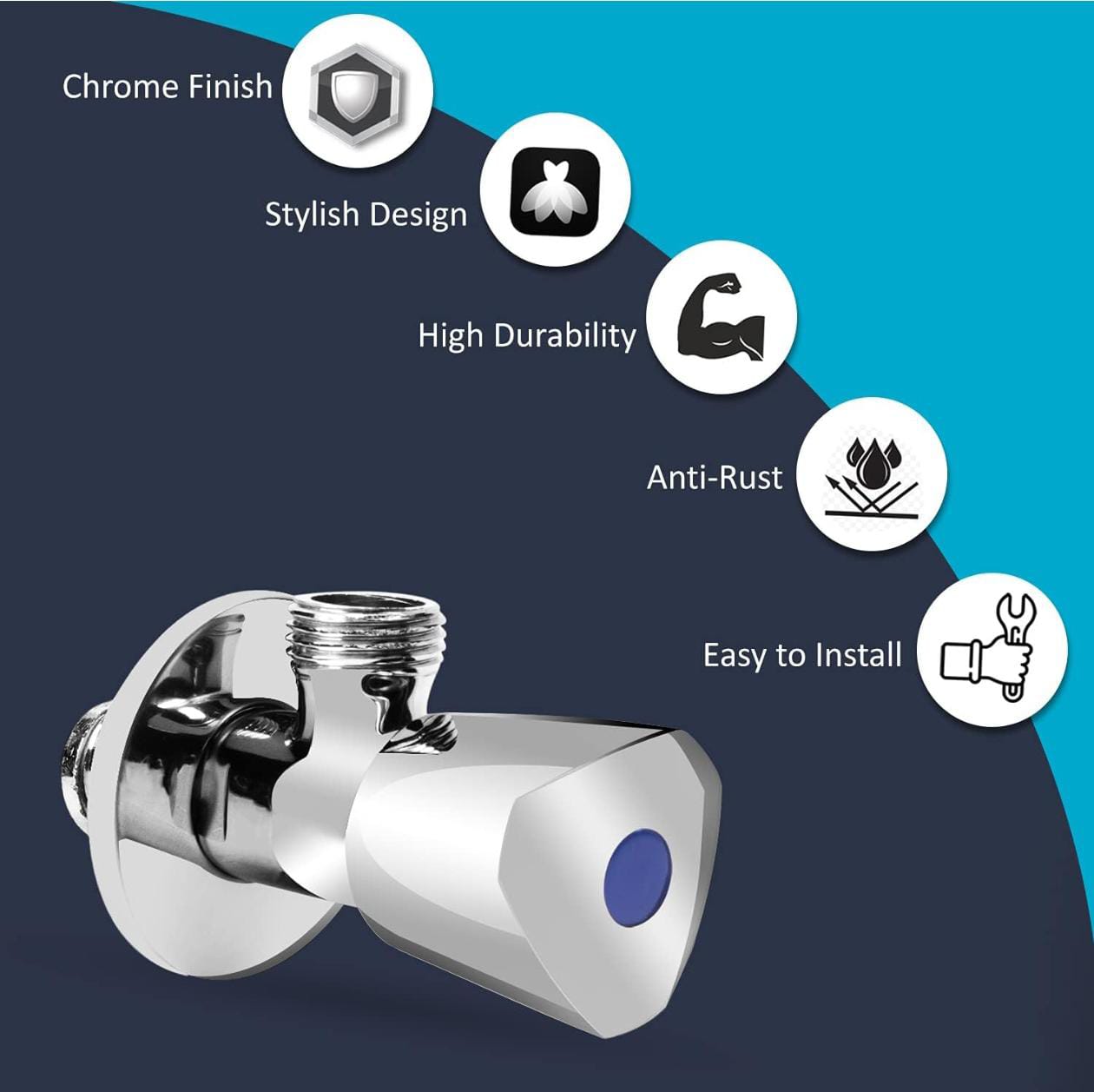 Abbasali Angle Valve For WC And Shattaf Connection