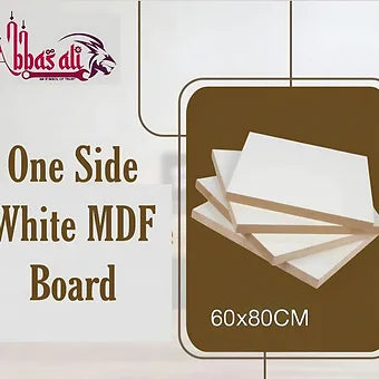 Abbasali MDF Wood Sheet Furniture Board White 60cm X 80cm