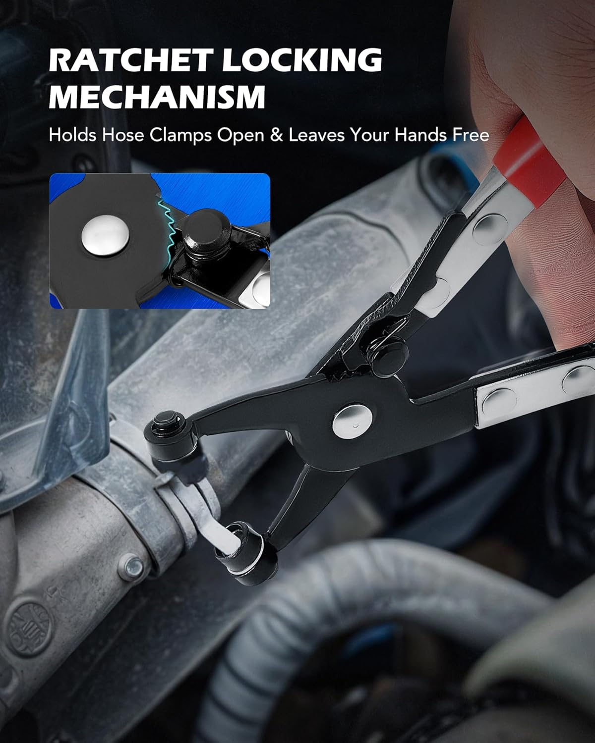 Abbasali Hose Clamp Plier Set, 9 Piece Flexible Wire Long Reach Hose Clamp Plier