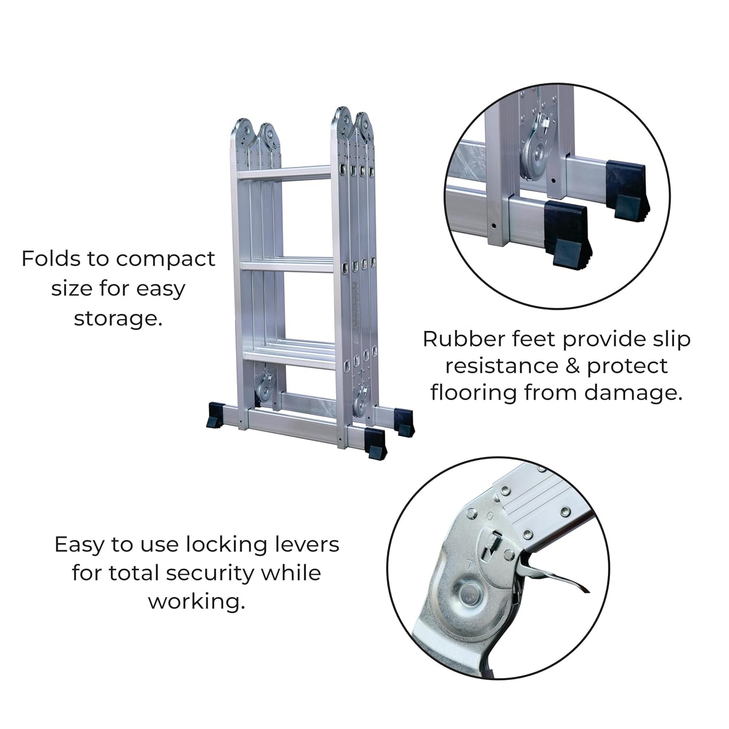 Abbasali Portable & Compact Folding Aluminium Multipurpose Ladder