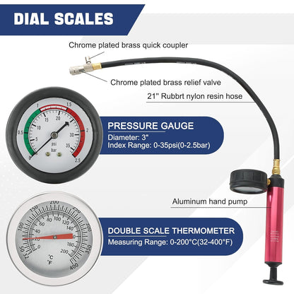 Radiator Leakage Testing Kit 14 Piece