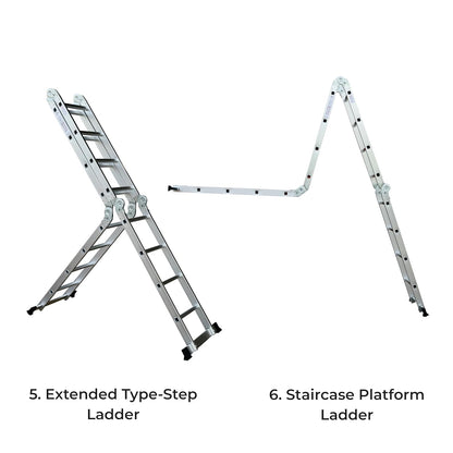 Abbasali Portable & Compact Folding Aluminium Multipurpose Ladder