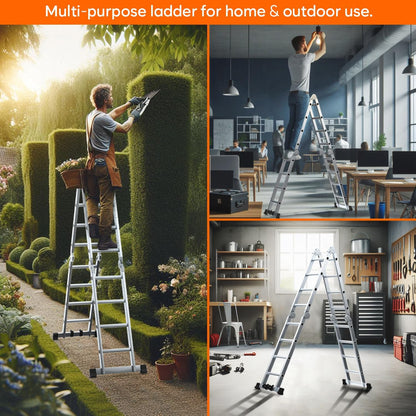 Abbasali Portable & Compact Folding Aluminium Multipurpose Ladder