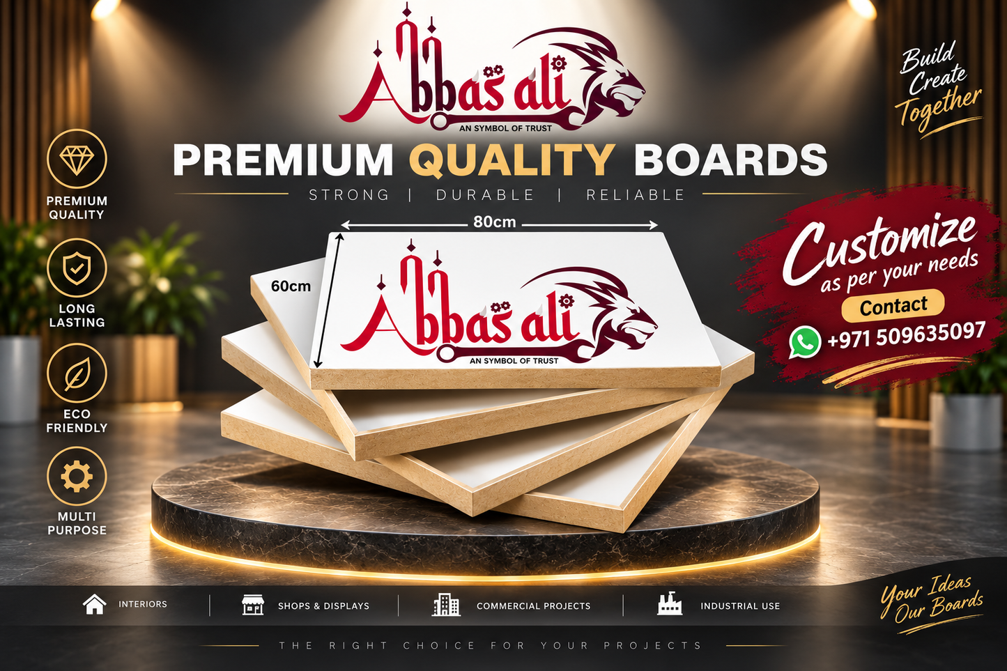 Abbasali MDF Wood Sheet Furniture Board White for Multi Purpose DIY Works 60cm X 80cm Pack of 6 Pieces With Gloves & Saw