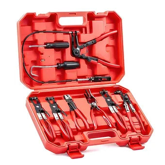 Abbasali Hose Clamp Plier Set, 9 Piece Flexible Wire Long Reach Hose Clamp Plier
