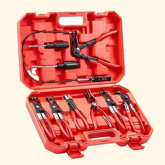 Abbasali Hose Clamp Plier Set, 9 Piece Flexible Wire Long Reach Hose Clamp Plier