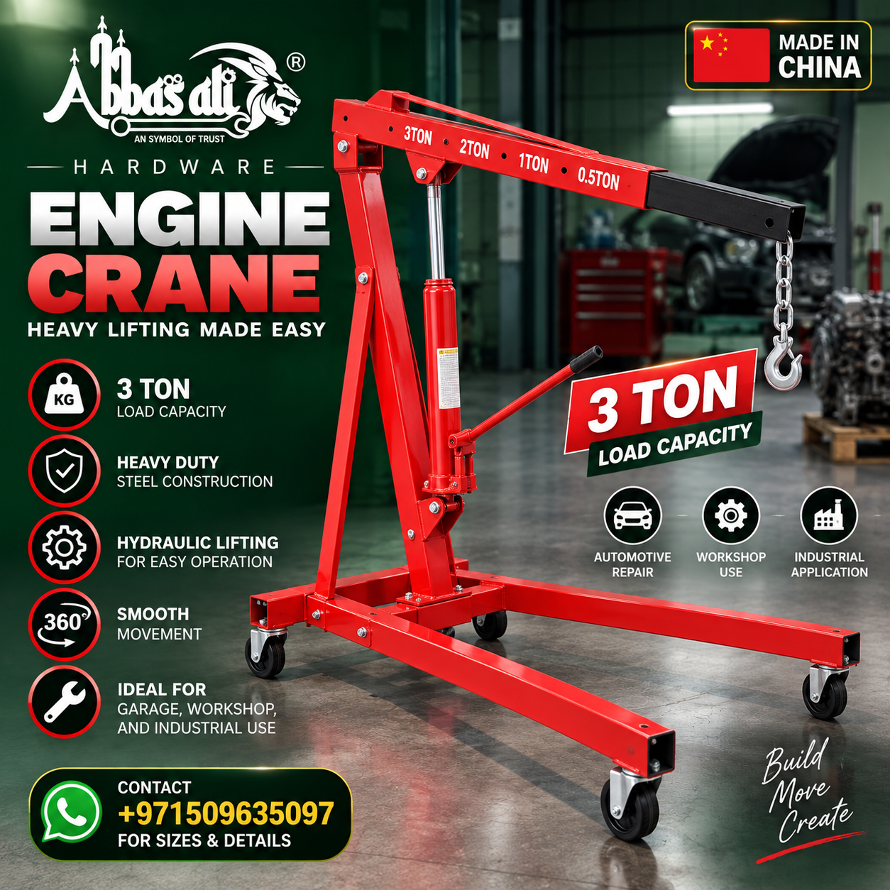 Abbasali Engine Crane 3 Ton