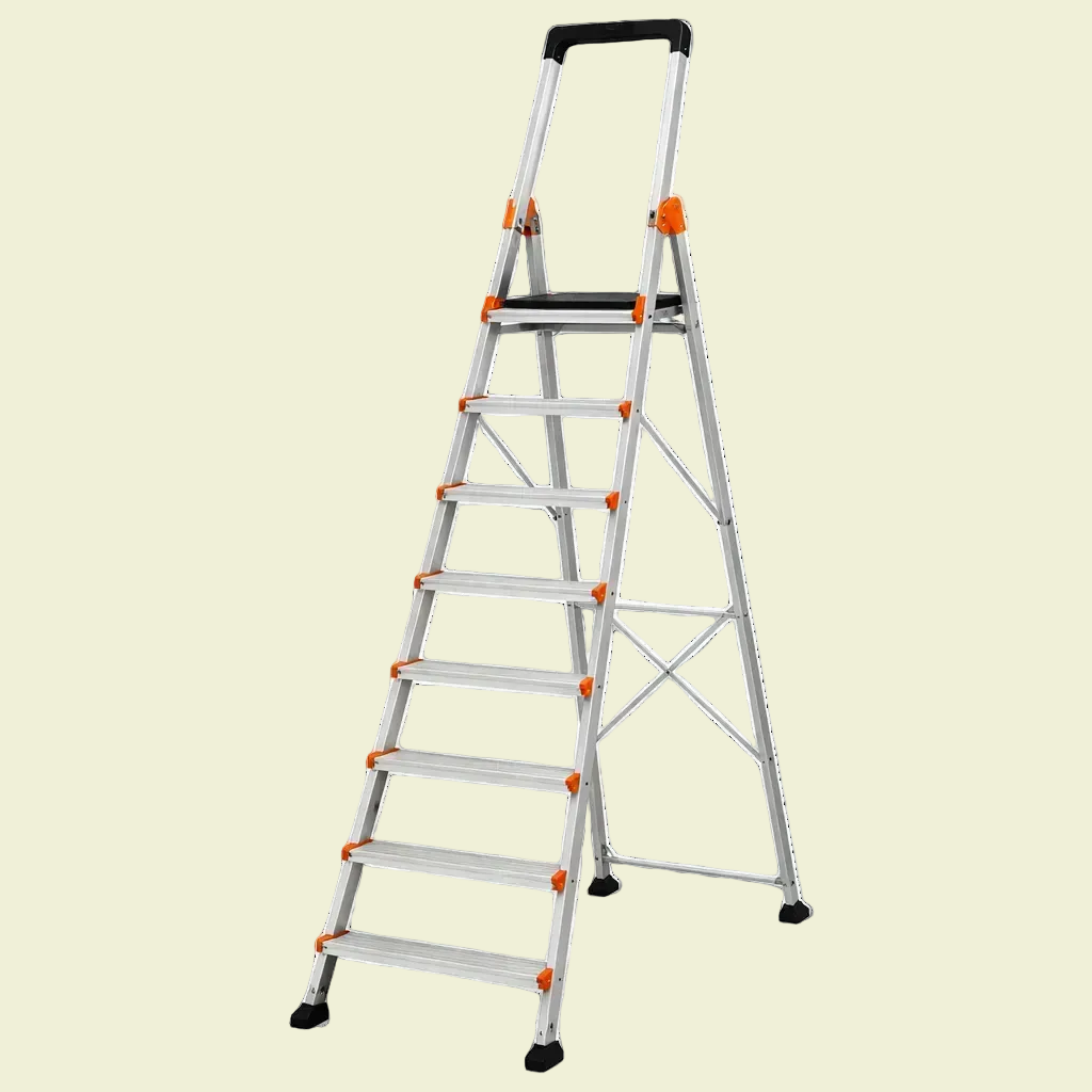 Abbasali Heavy Duty Foldable Platform Ladders 8 Steps
